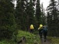 hiking in rain