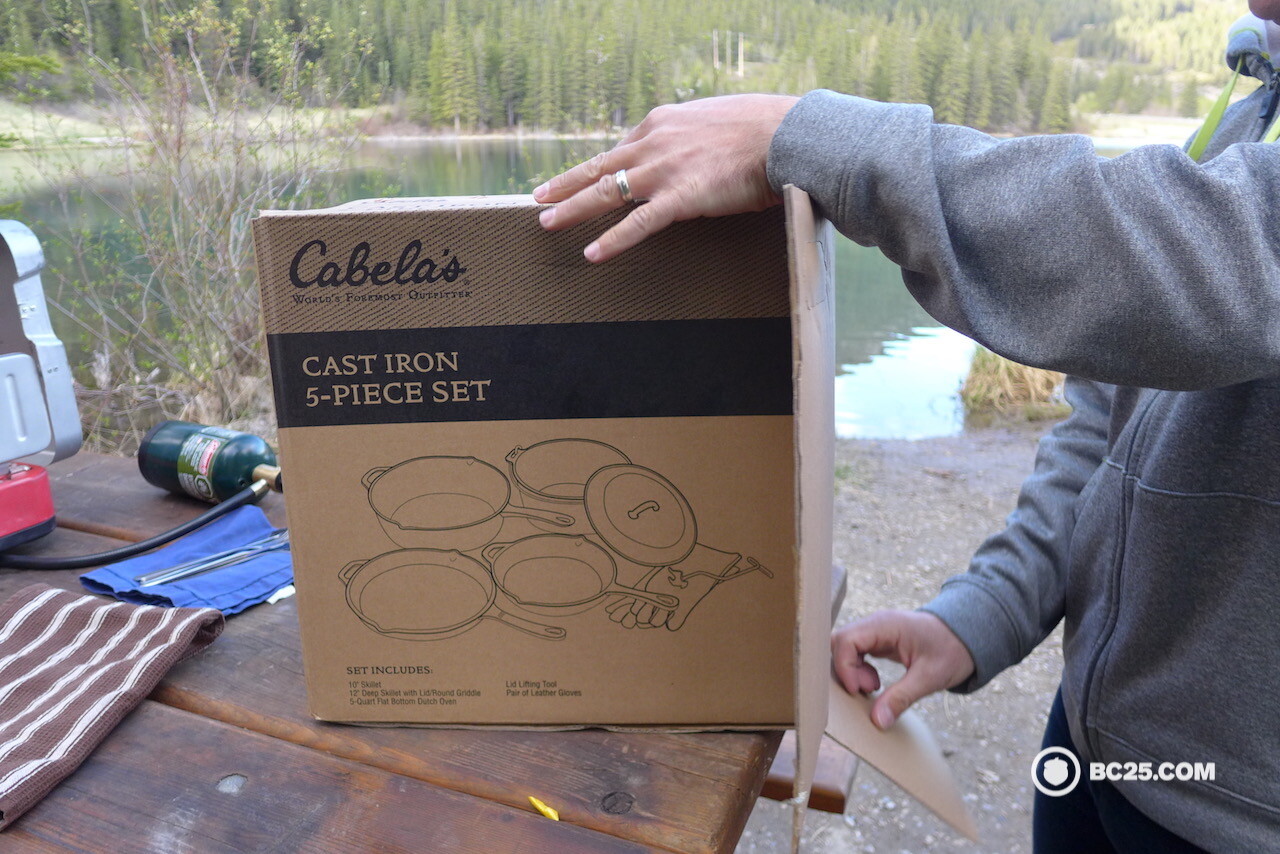 Cabela's cast iron cookware box opening