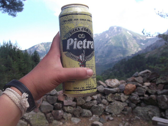 beer in hand mountain view