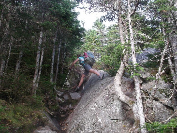 watching my step and stride while hiking