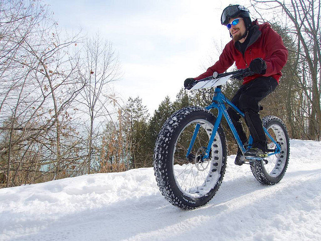 fat tire bike on snow
