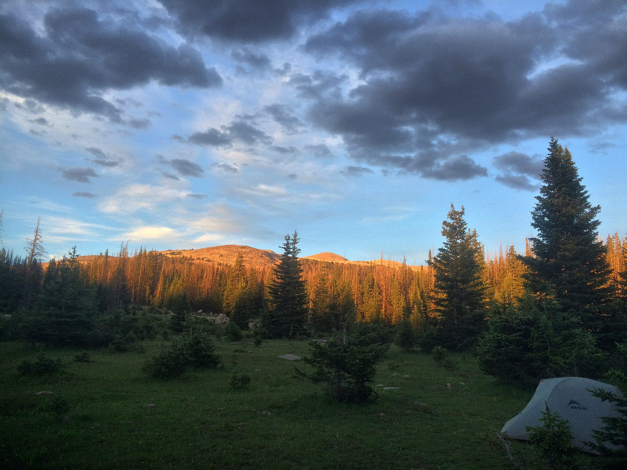 msr carbon reflex 2 2-person tent in utah at sunset