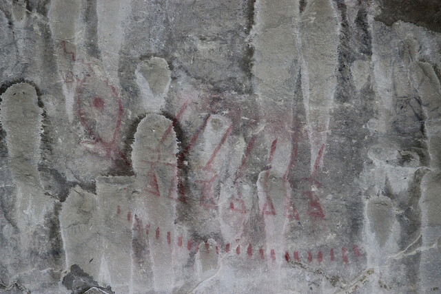 Pictographs in Pictograph Cave at Pictograph Cave State Park