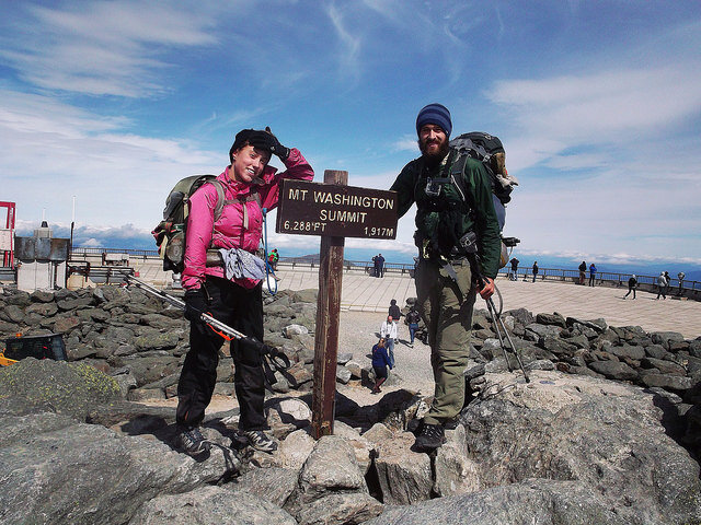 hikers wearing pants on Mt Washington