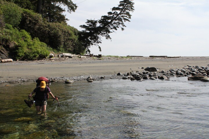 river crossing on west coast trail