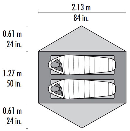 dimensions of msr carbon reflex 2 tent