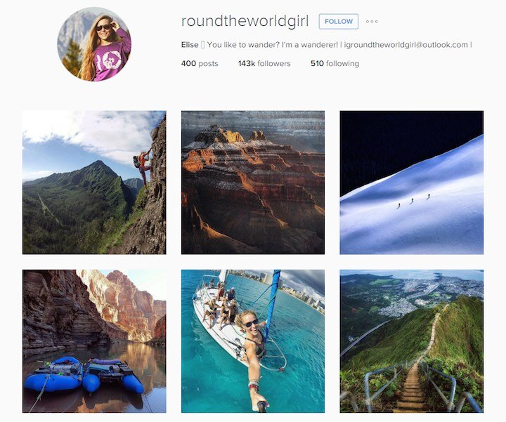 Elise @roundtheworldgirl on Instagram