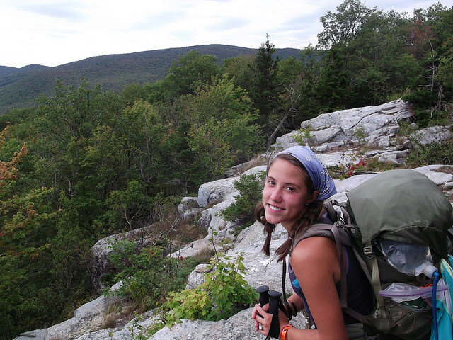hiking with trekking poles