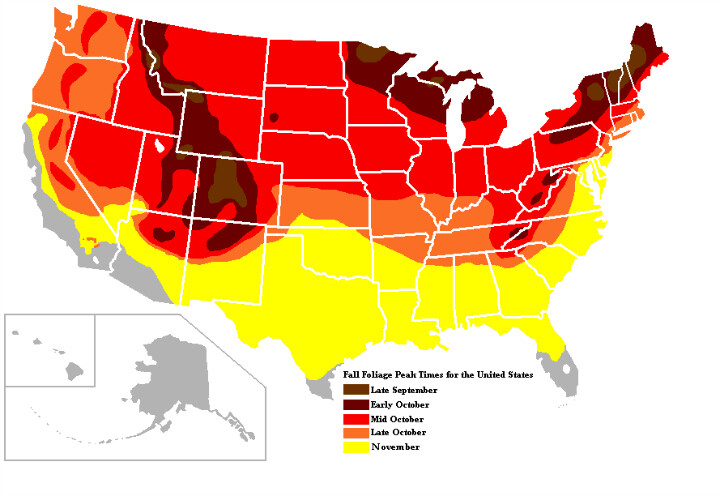 fall foliage map in united states