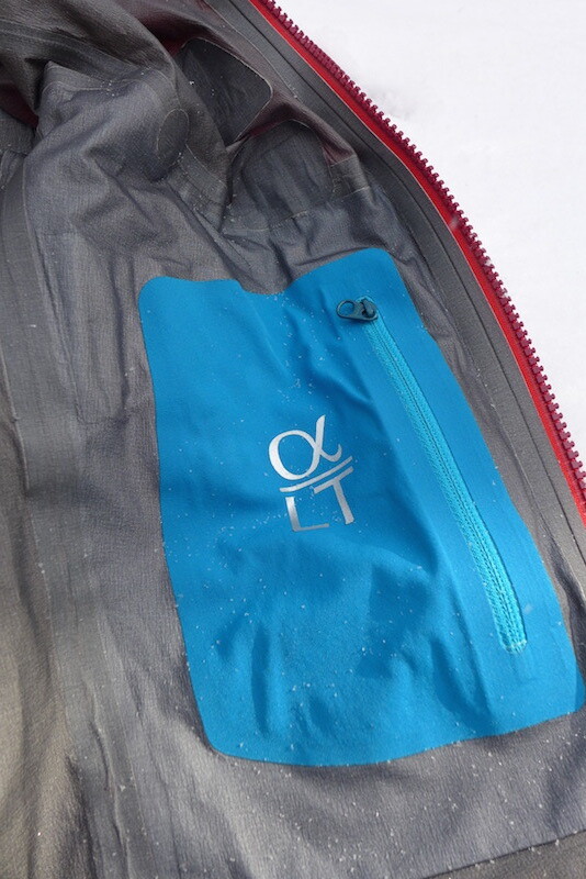 The Alpha LT logo on the inside pocket. 