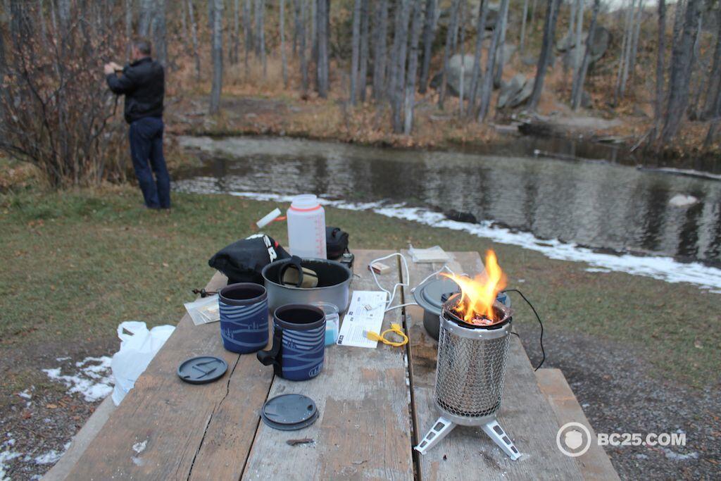 stove produces a lot of heat and boils water very quickly