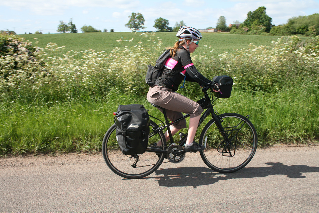 Consider panniers and a rack to load up your stuff. Image from MuddyBill on flickr.