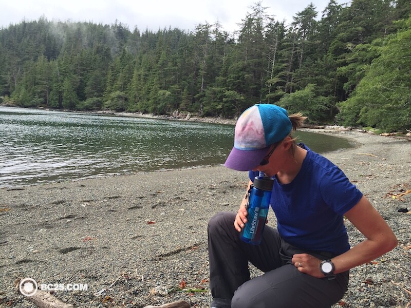 drinking lifestraw filtered water bc25