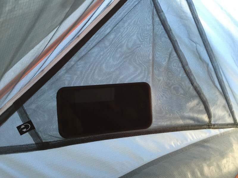 Upper mesh pockets with two separate sleeves