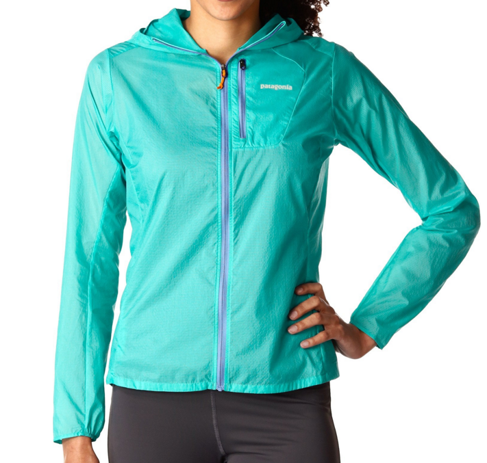 Patagonia Houdini jacket, women's version in Howling Turquoise. Image from REI.