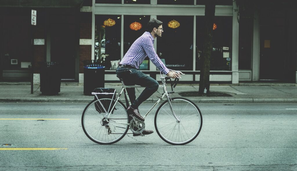 commuting to work on bike