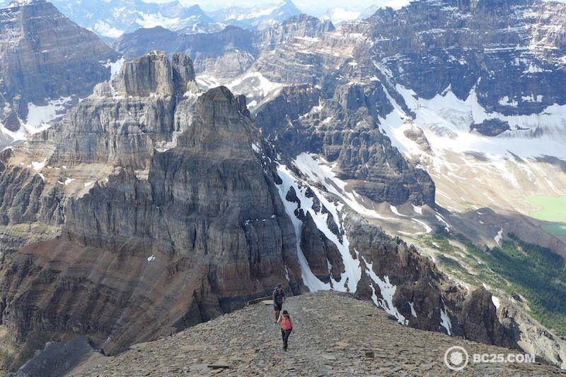 Hiking up Mount Temple, at Sentinel Pass in Lake Louise, Banff National Park.