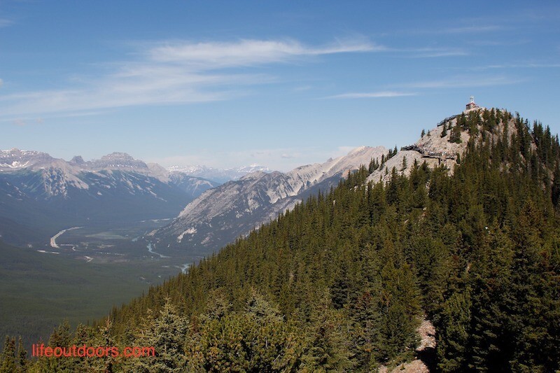The top of the sulphur mountain gondola in Banff. 