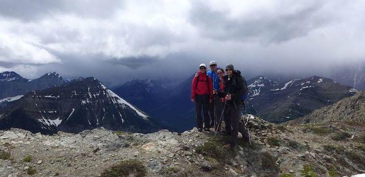Staying warm and protected from the wind at Waterton Lakes National Park.