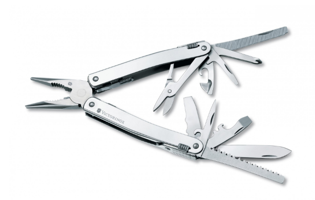 The Victorinox tool features 27 different tools.