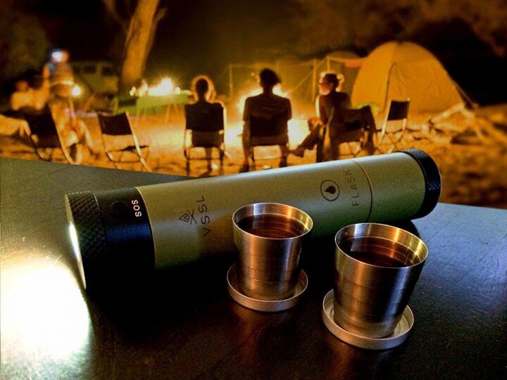 vssl flask shot glasses camping