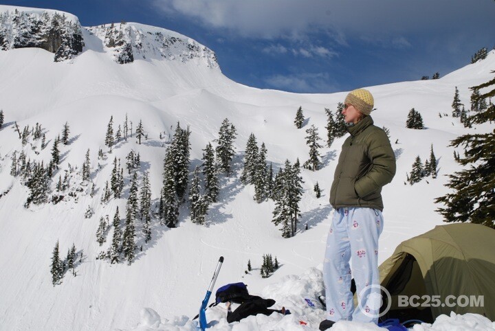 Winter camping near mt. baker